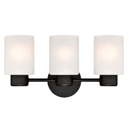 Westinghouse Fixture Wall 60W 3-Light Sylvestre ORB CylIndoorical Frosted Glass 6354100